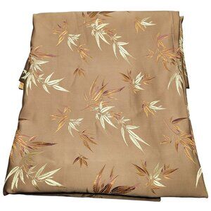 Asian Inspired Golden Leaves Rayon Satin Brocade Fabric 5 Yards